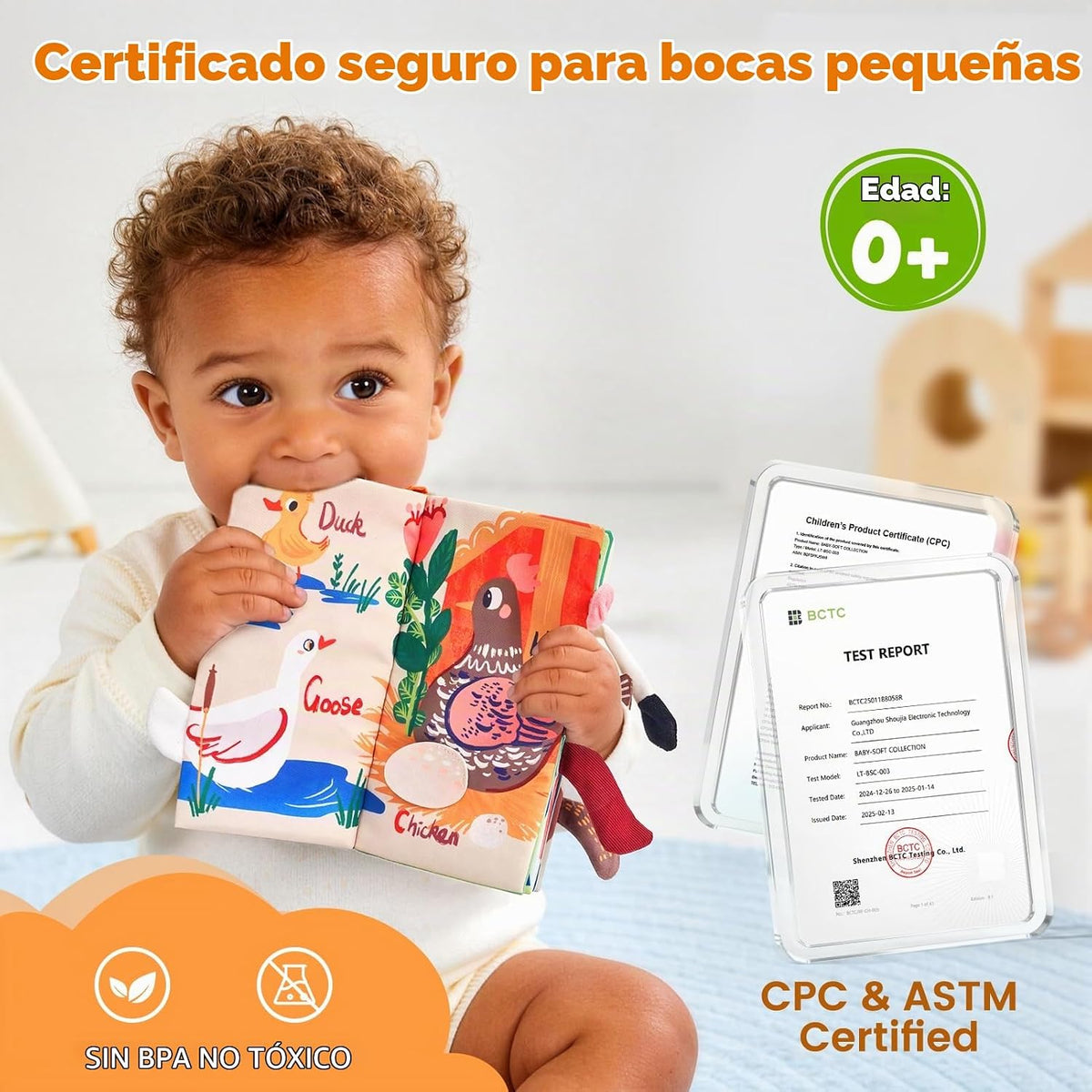 JoyCat Farm Libros de Juguetes para Bebés de 0 a 6 Meses, Libro de...