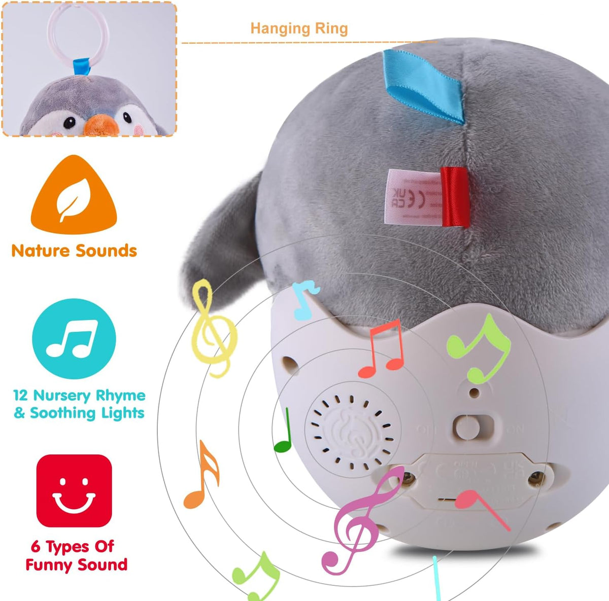 LTKFFFdp Juguetes para bebés de 1 a 3 años, juguete musical de felp...