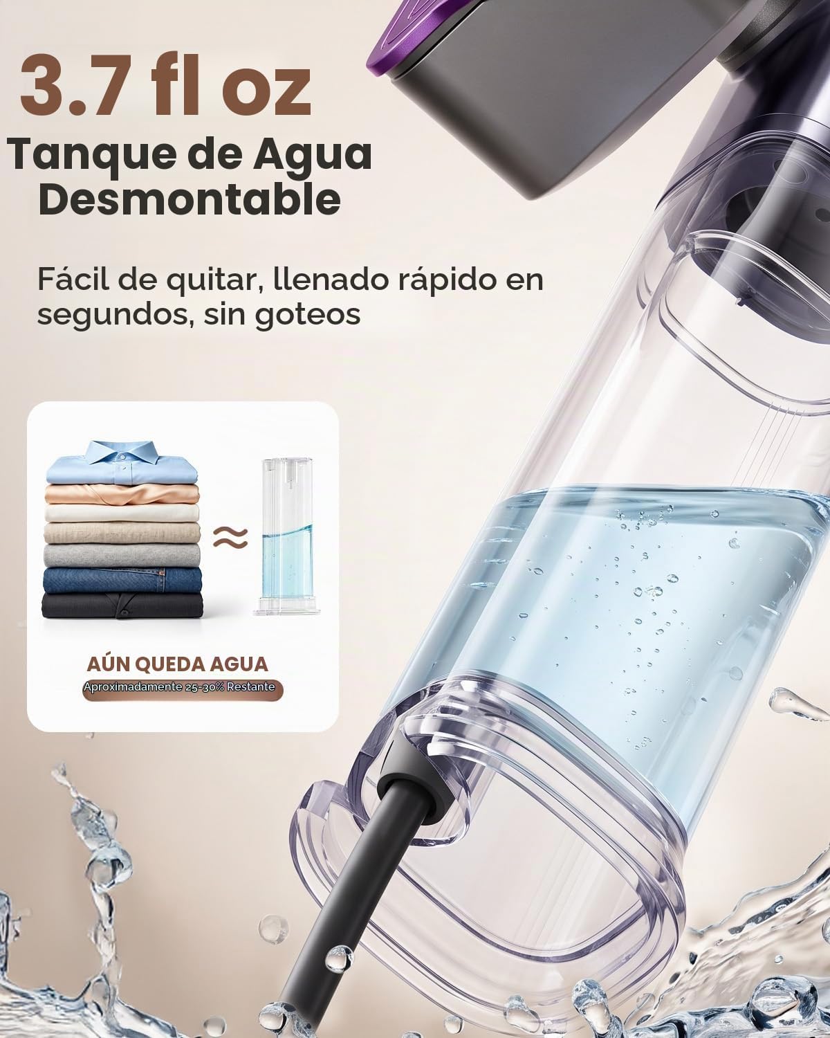 Vaporizador de viaje para ropa, hierro portátil 4 en 1 de doble vol...