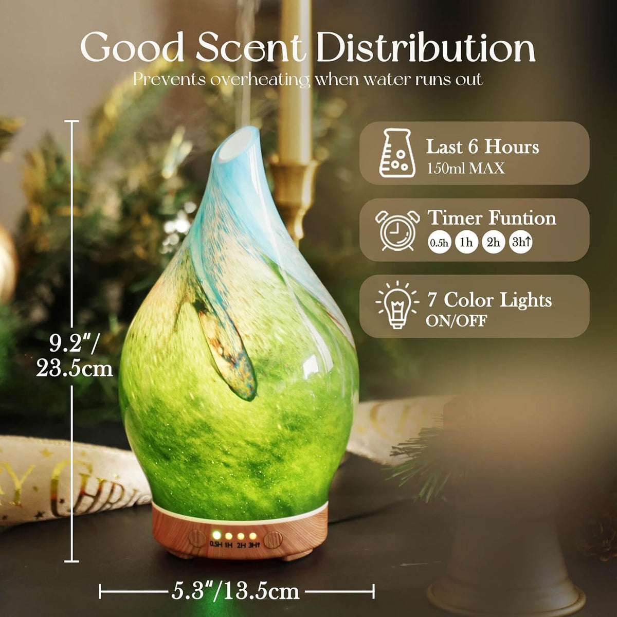 Porseme Difusor de aceite esencial de 150 ml, difusor de aroma de v...