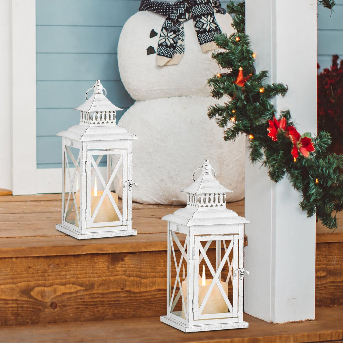 DECORKEY Farol decorativo para interiores y exteriores, 2 piezas de...