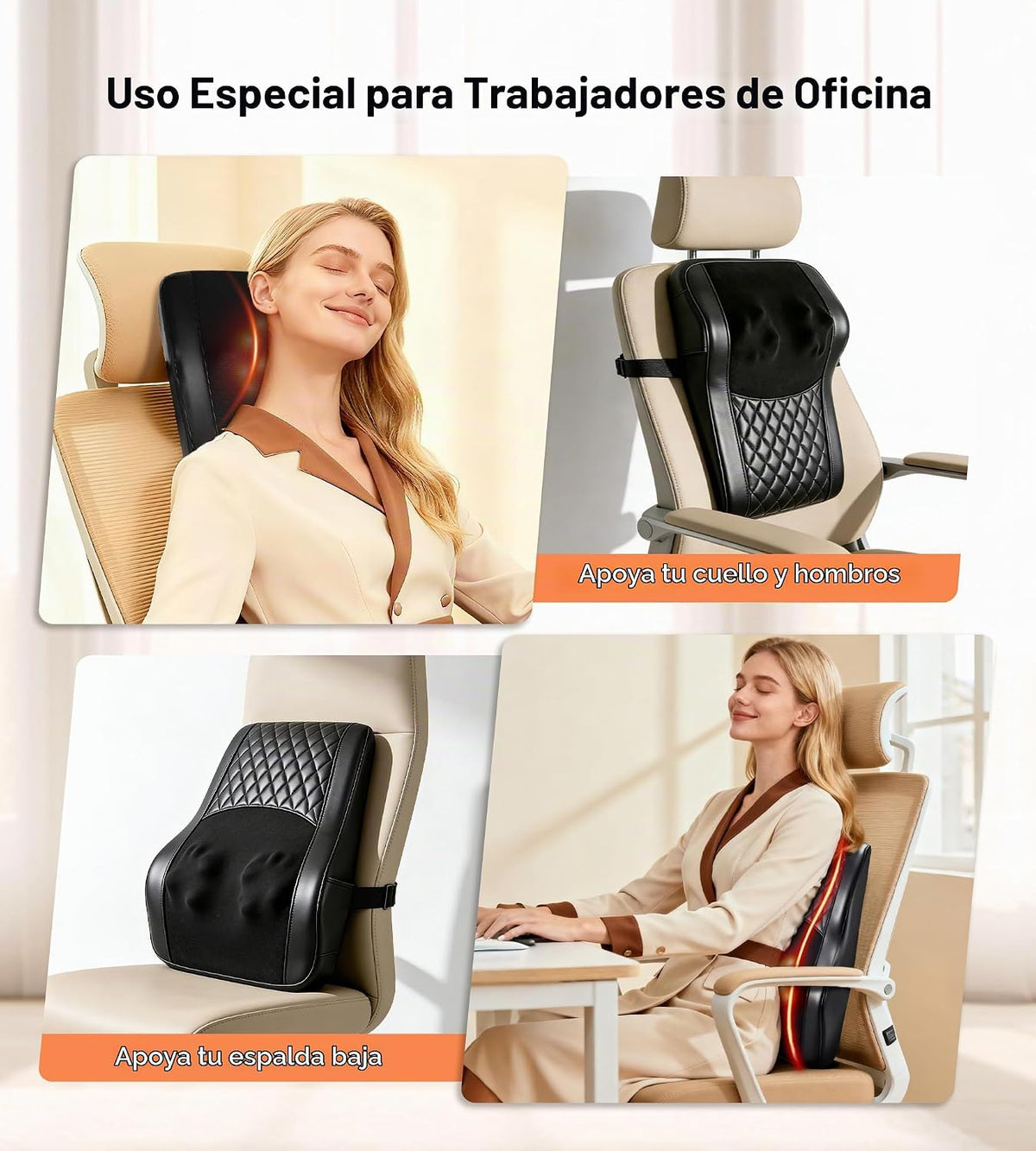 ALLJOY Masajeador térmico de espalda para aliviar el dolor de espal...