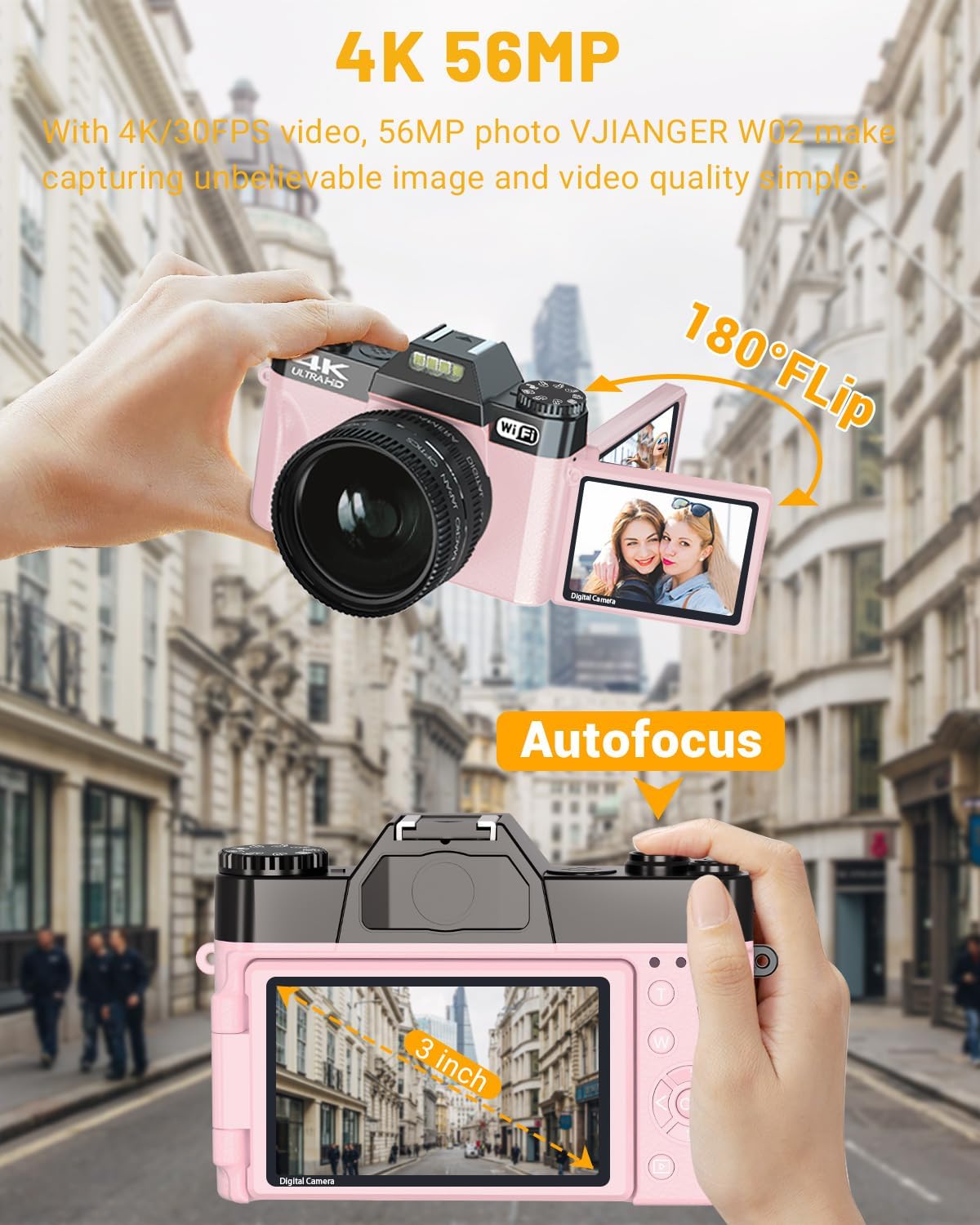 2024 Actualización VJIANGER Cámara Digital para Fotografía y Videob...