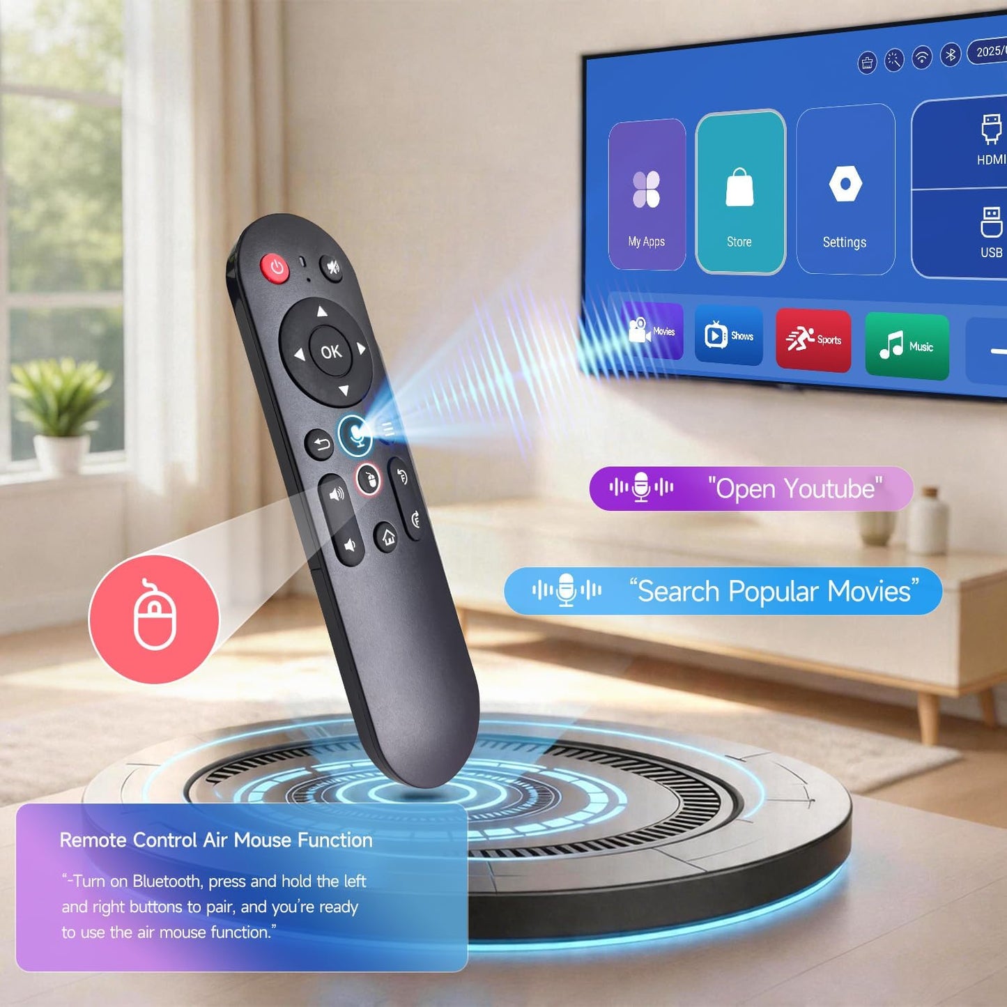 Mini proyector con Wifi 6 y Bluetooth 5.4, proyector portátil intel...