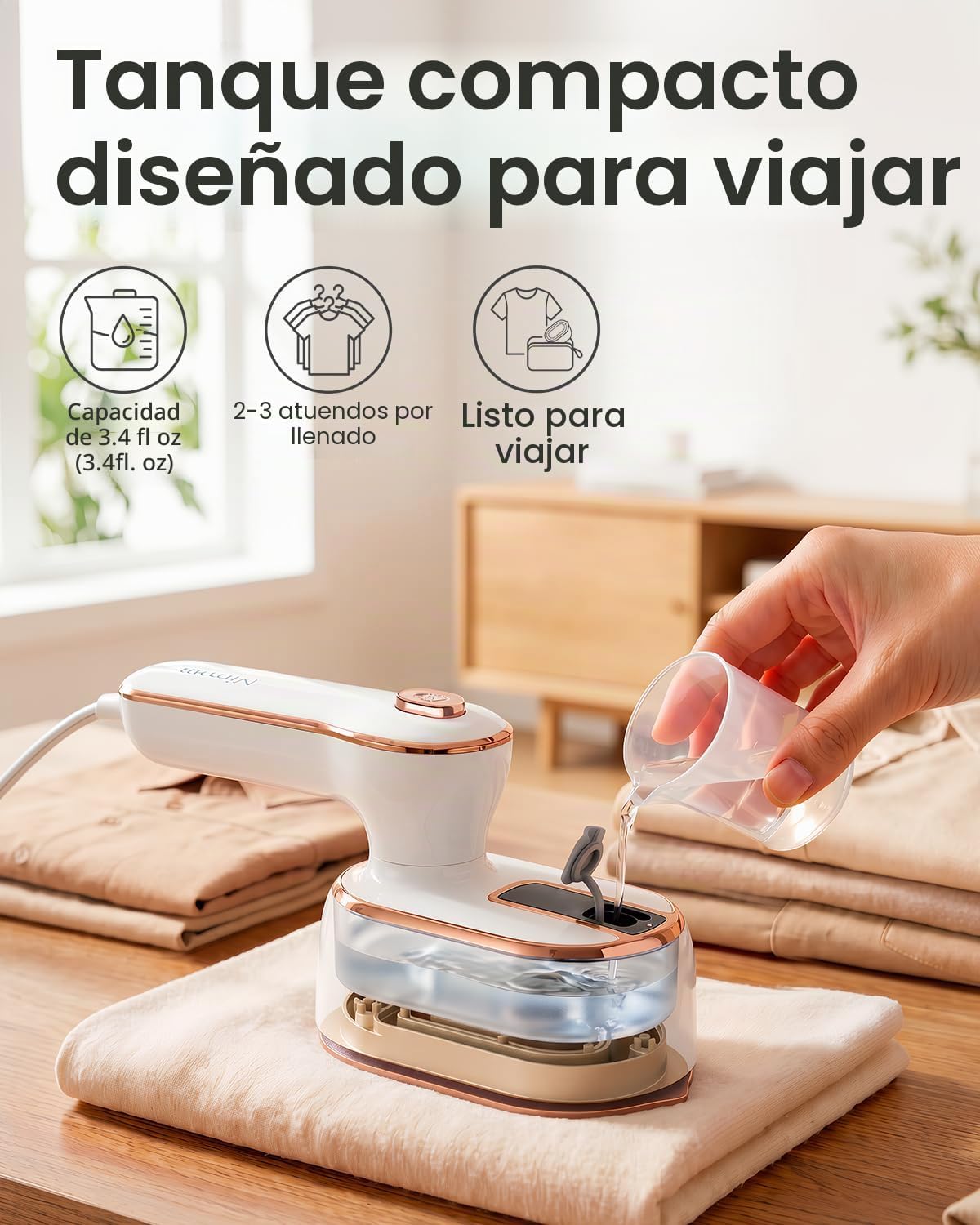 Vaporizador de hierro para ropa, vaporizador de ropa de viaje con m...