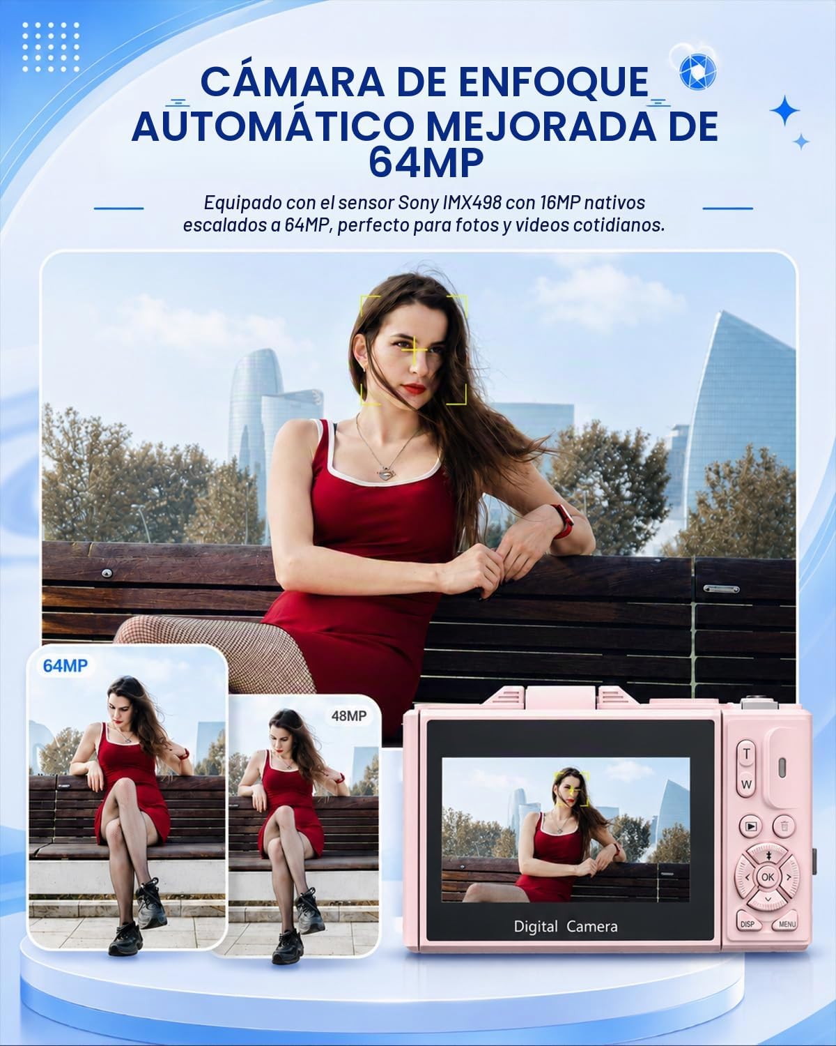 ULPTXOO Cámara digital 4K para principiantes y adolescentes, cámara...