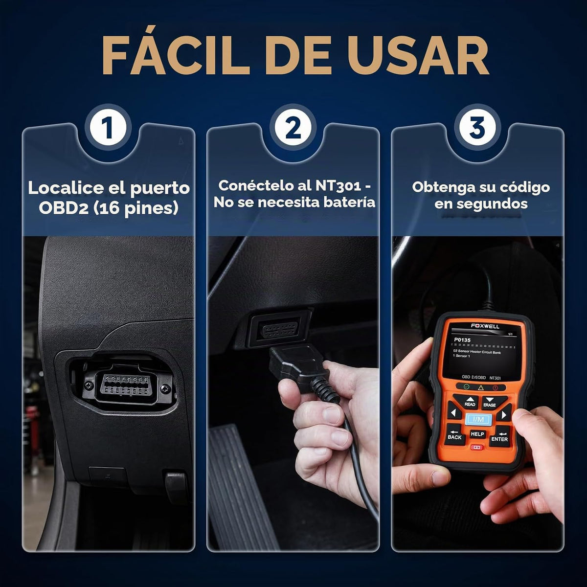 FOXWELL NT301 OBD2 escáner de datos en vivo profesional mecánico OB...