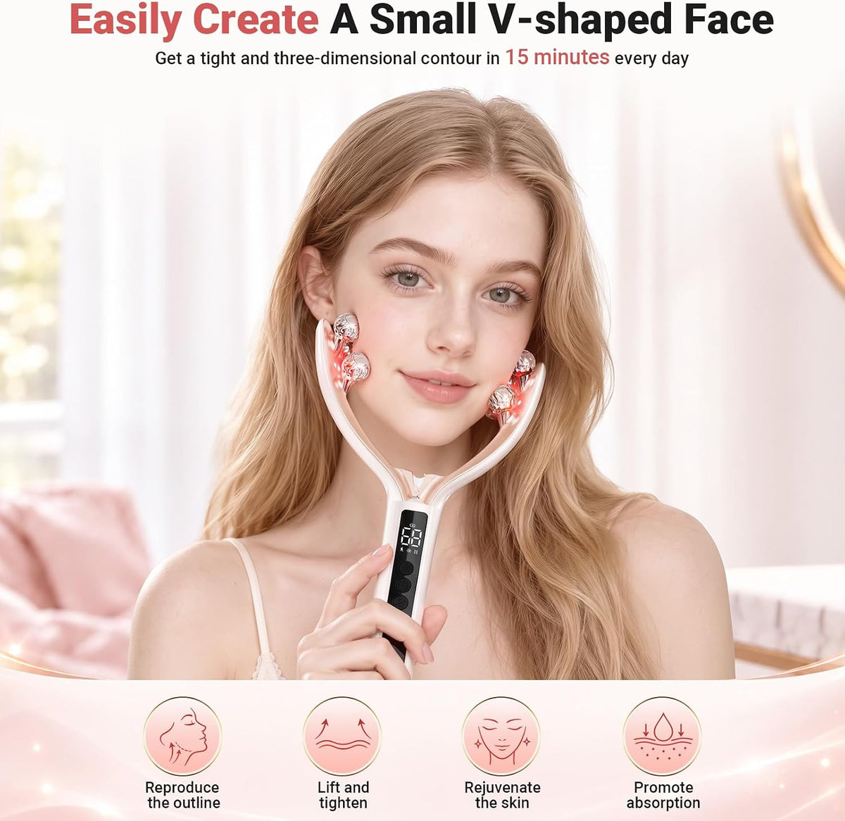 PEMUCEN Masajeador facial, rodillo facial Tmj y masajeador de mandí...