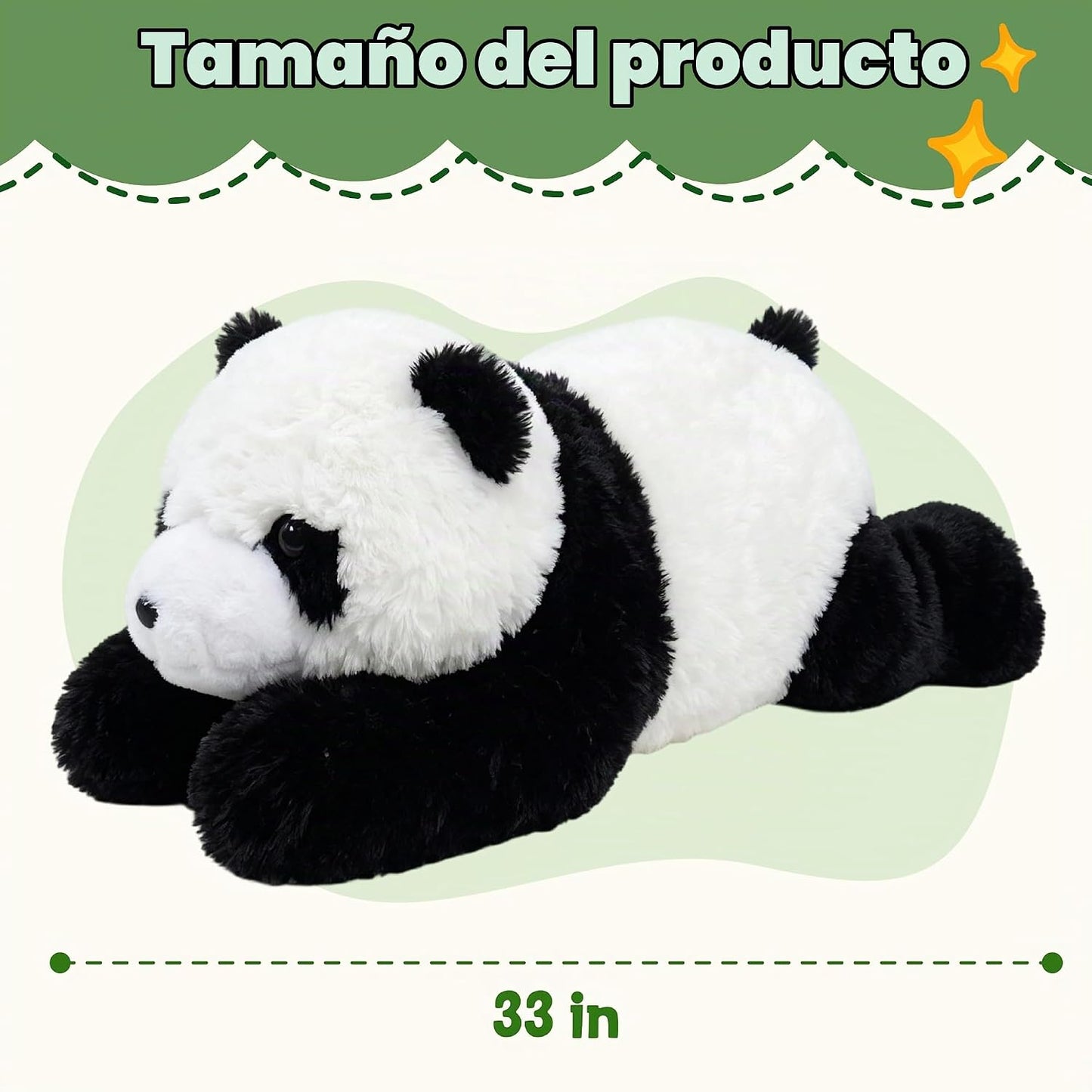 Panda Jrystar | Tamaño grande: 33 pulgadas (blanco y negro), regalo...