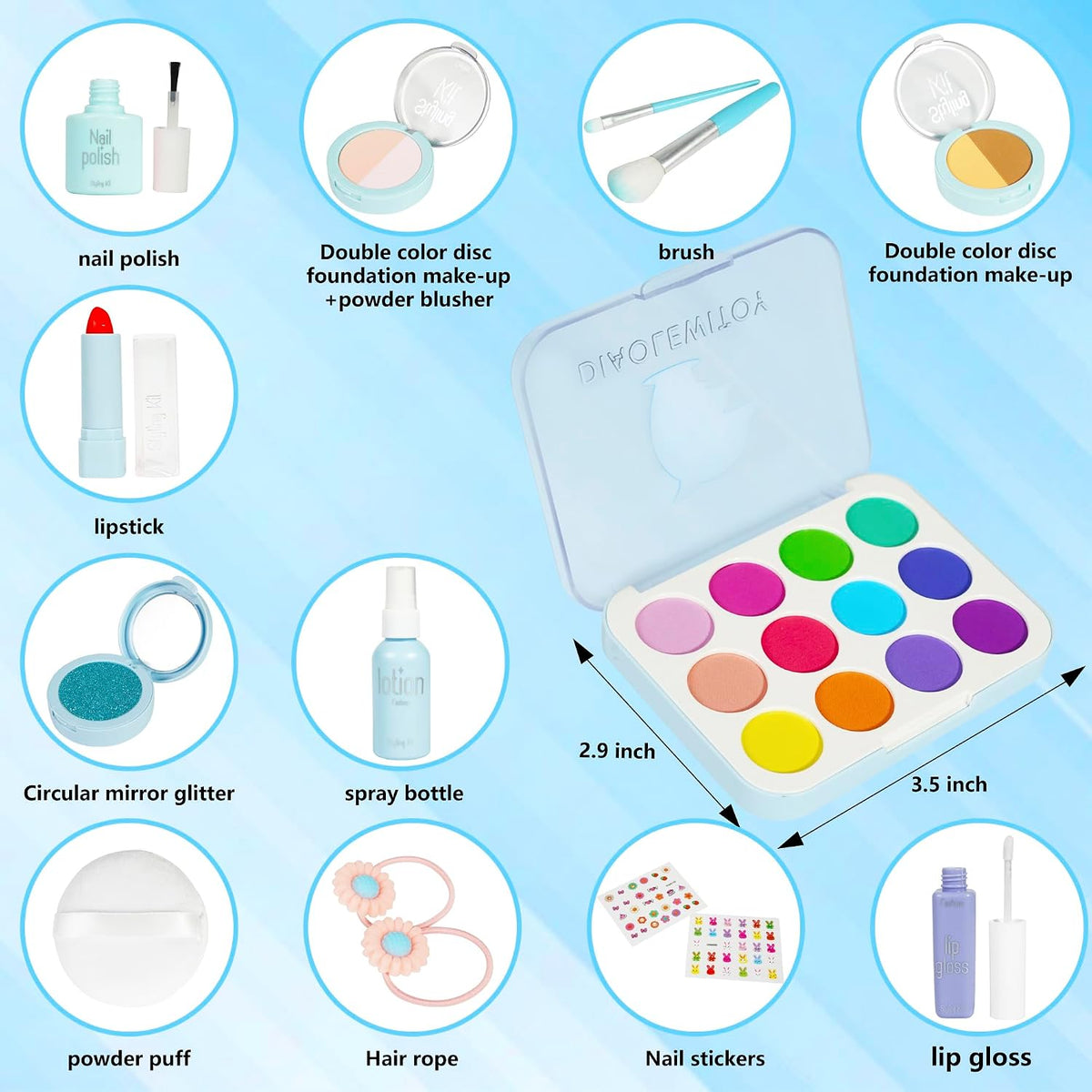 DIAOLEWITOY Kit de maquillaje de simulación para niñas, niños peque...