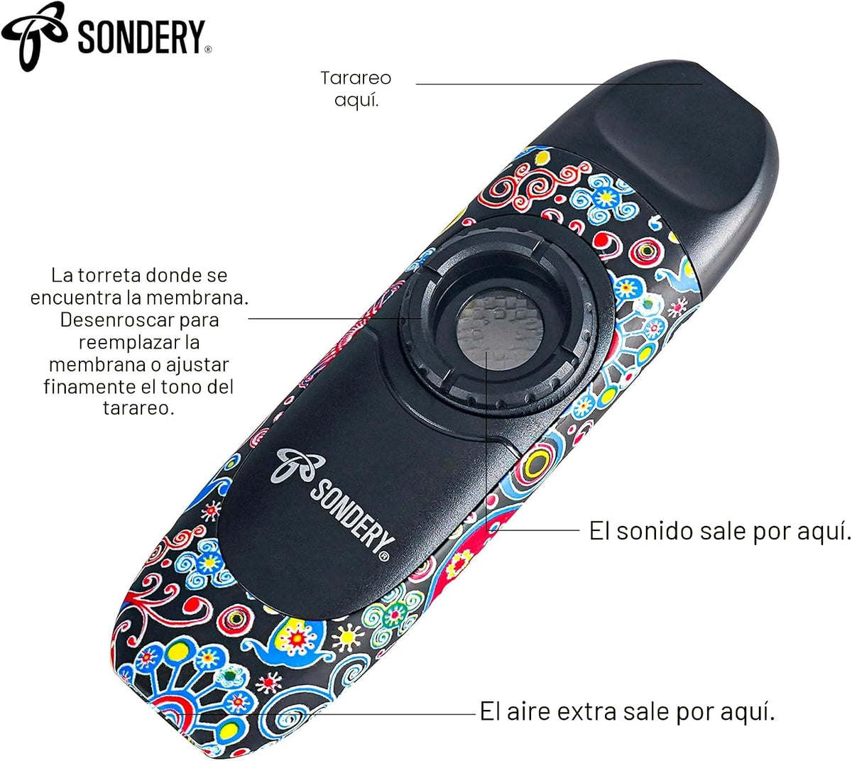 Sondery Instrumento de viento profesional Kazoo con 5 membranas y c...