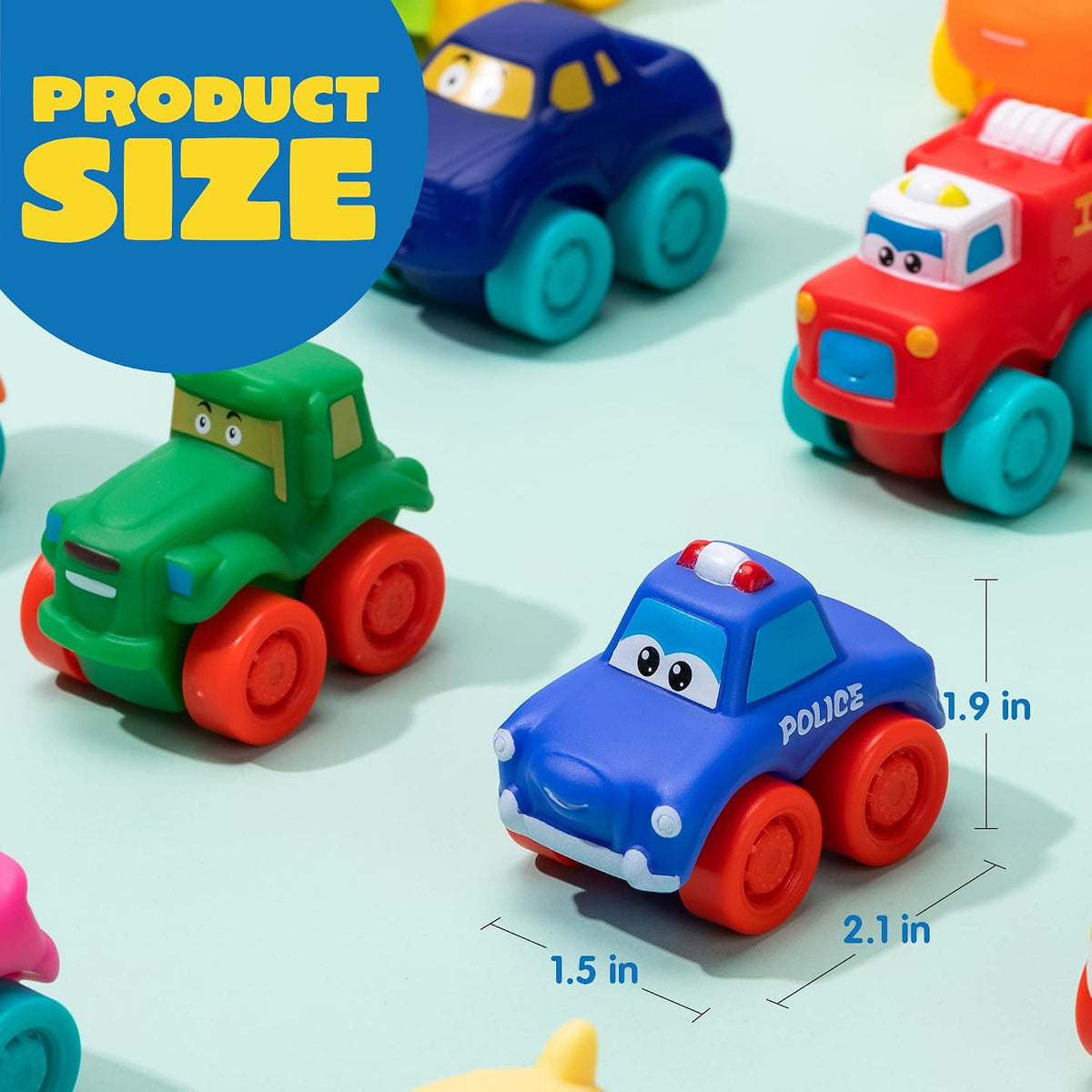 JOYIN Coches de dibujos animados, juego de autos de juguete de goma...