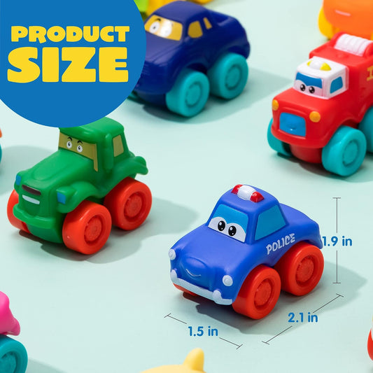JOYIN Coches de dibujos animados, juego de autos de juguete de goma...