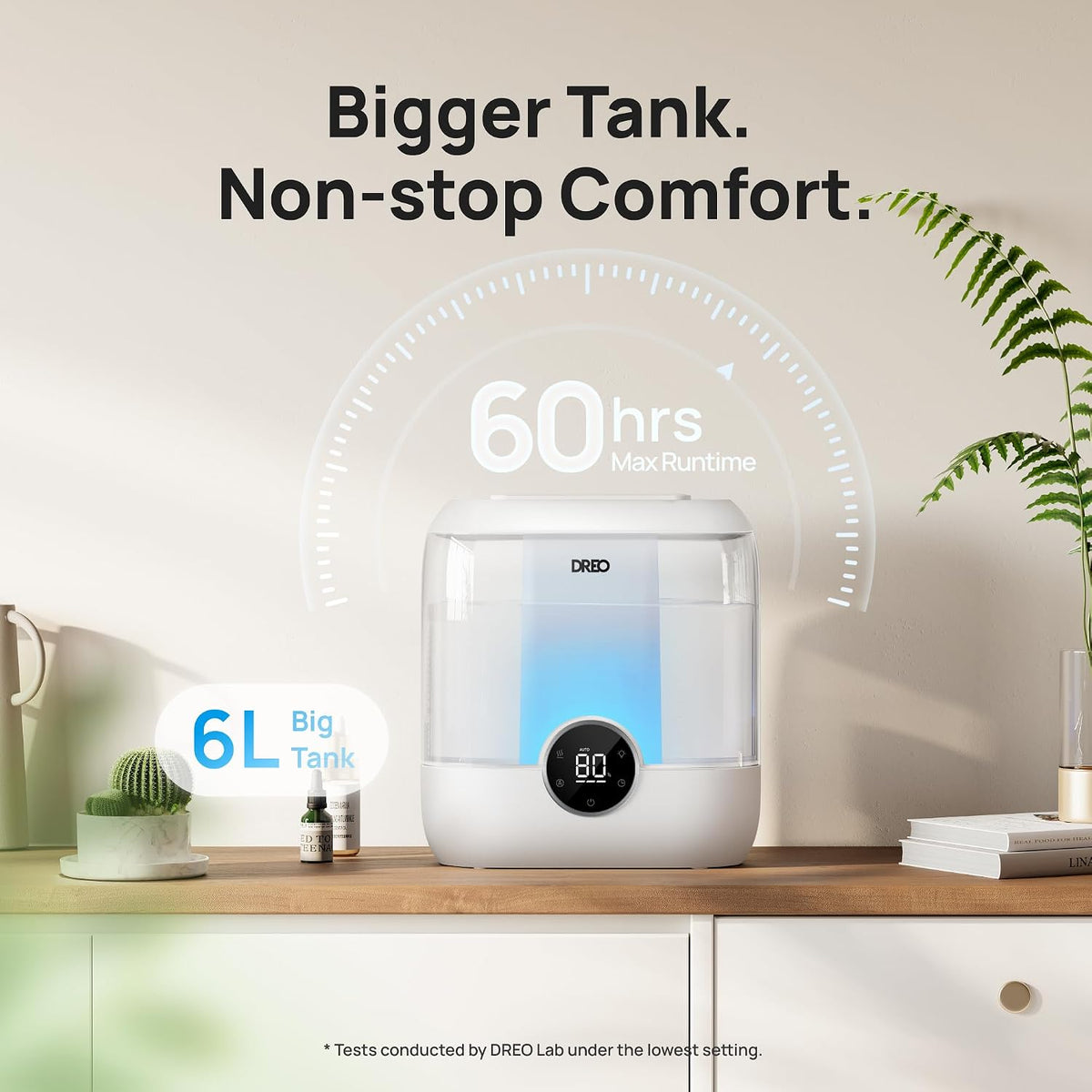 Dreo Humidificadores de llenado superior de 6 L para dormitorio, ti...