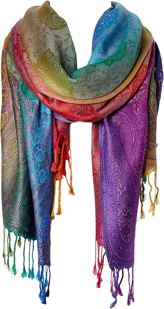 guiyal Bufanda suave vintage de jacquard de mezcla de algodón con b...