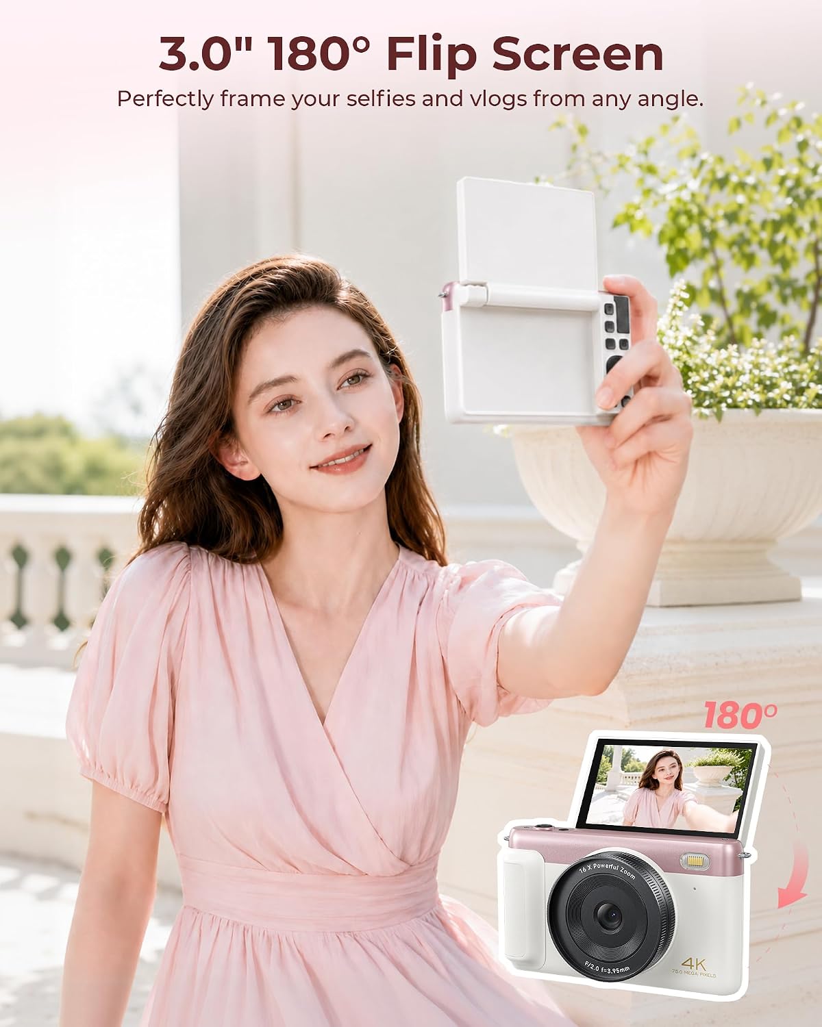 IKUCAM Cámara digital 4K para fotografía de 75 MP con enfoque autom...