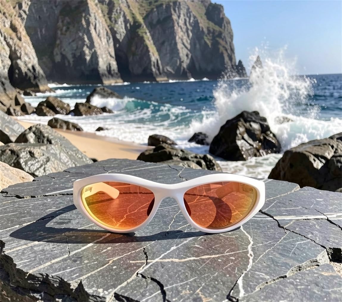 ADE WU Gafas de sol Y2K Rave de moda envolventes gafas de sol depor...