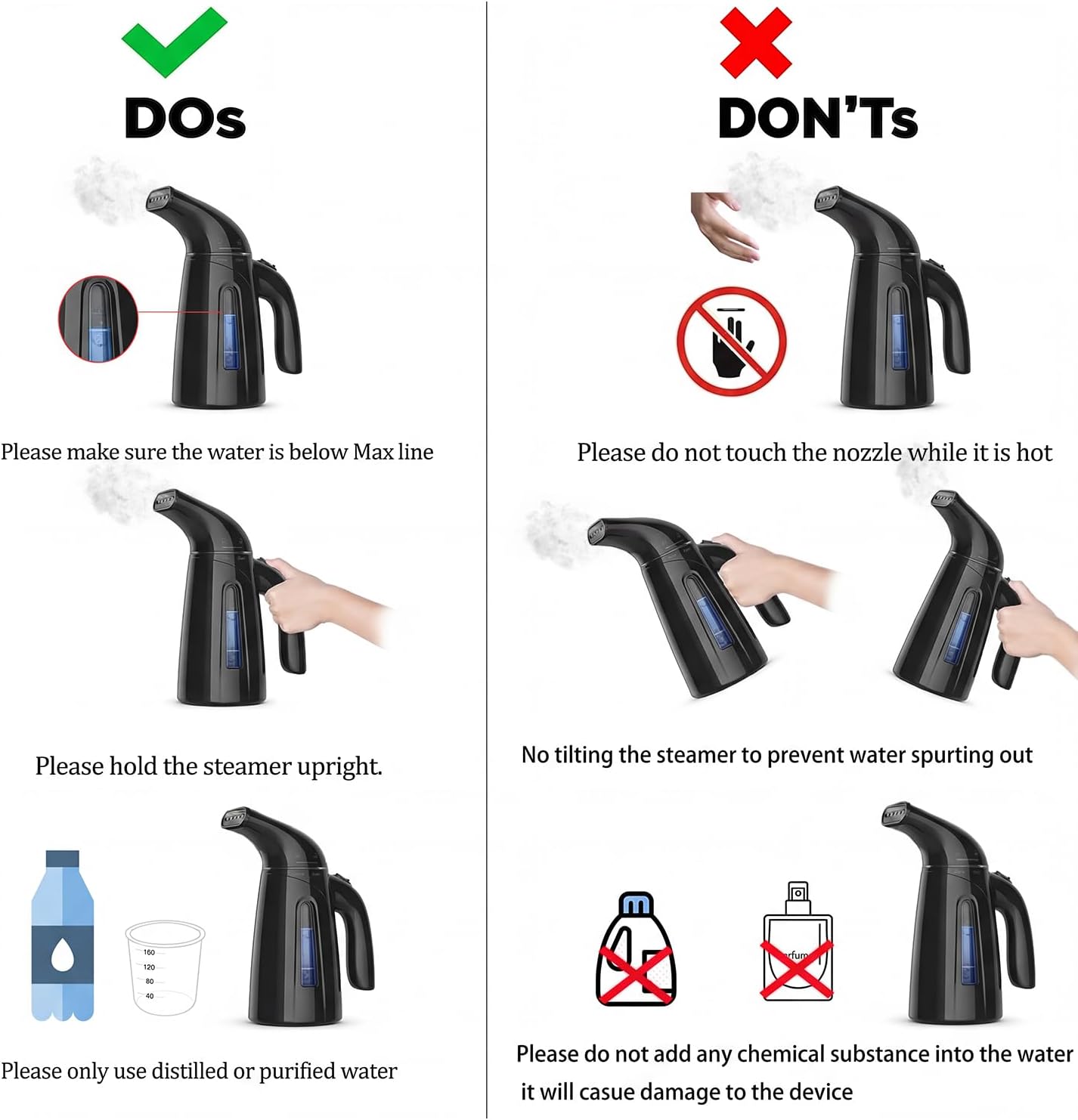 OGHom Vaporizador para ropa, vaporizador de mano para ropa, 8.1 fl...