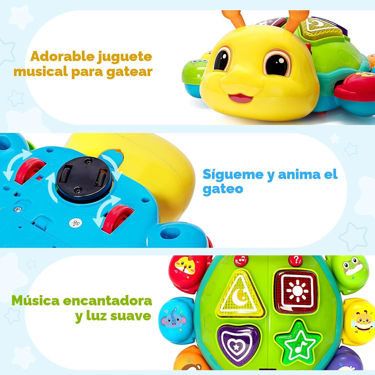 Juguetes de gateo para bebés de 6 a 12 meses, juguetes musicales pa...