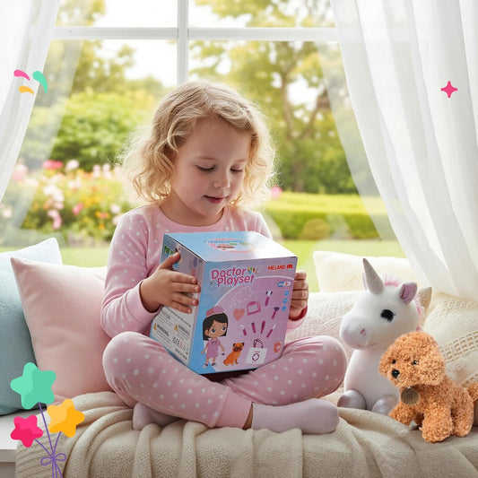 Meland - Kit médico de juguete para niñas, juego de doctor, peluche...