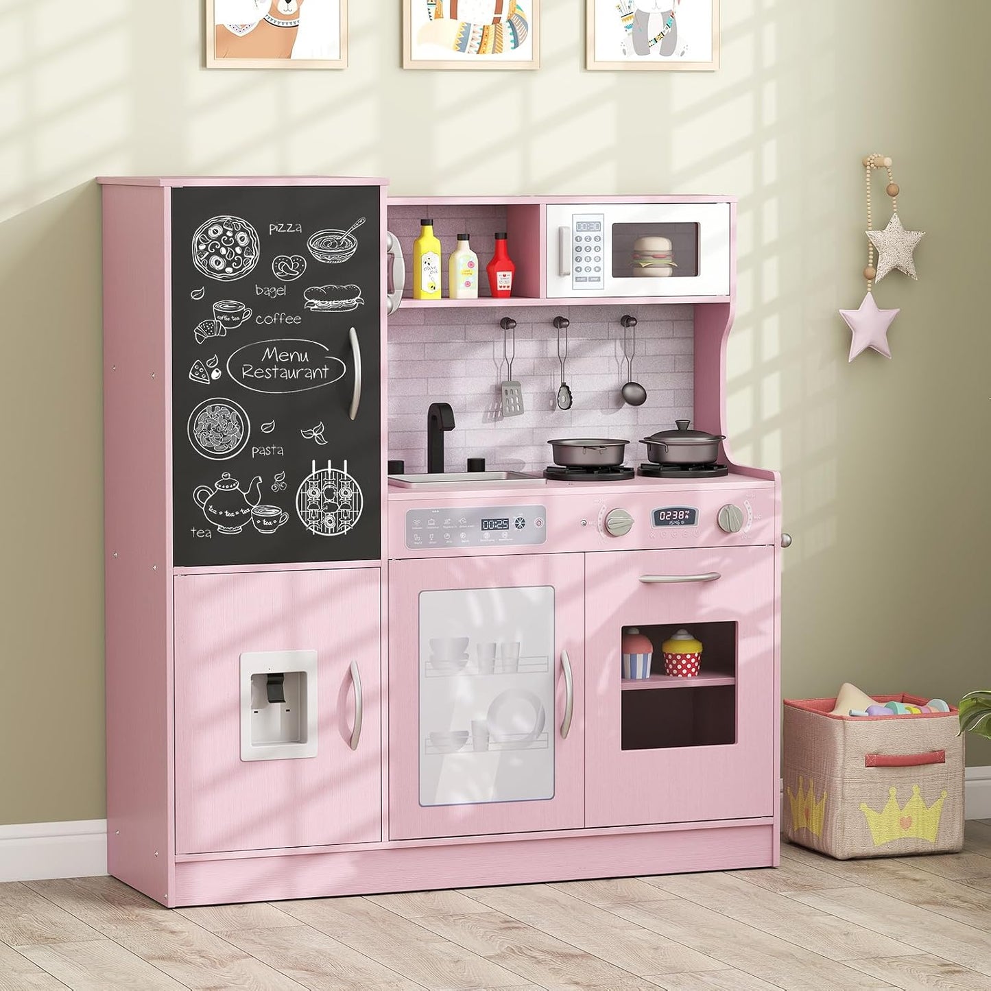Costzon Juego de cocina para niños, gran juego de juguetes de cocin...