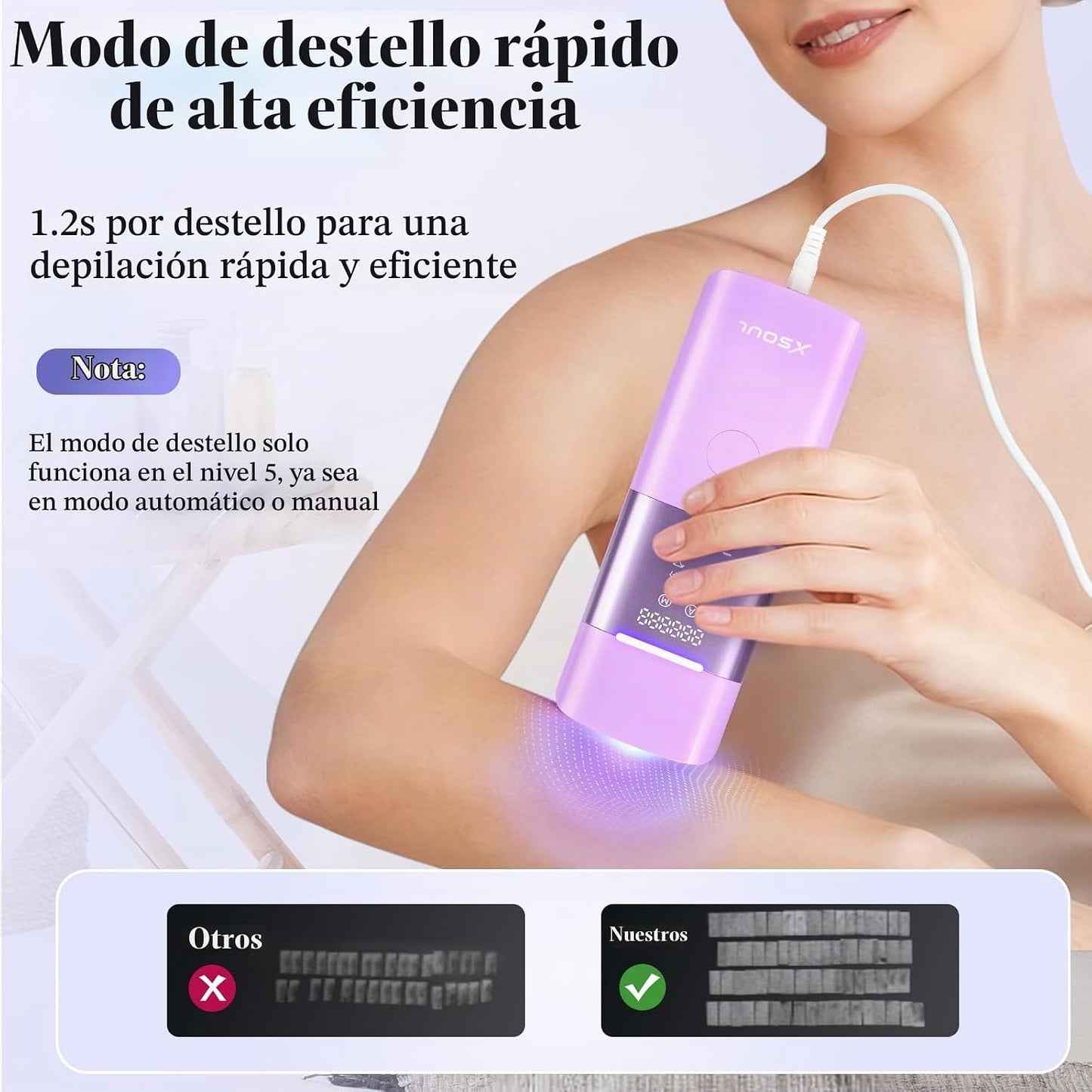 Xsoul - Depiladora láser con enfriamiento de hielo de zafiro a 5℃,...