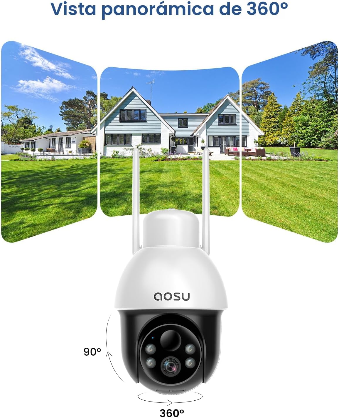 aosu Cámara solar de seguridad para exteriores - Cámaras de segurid...