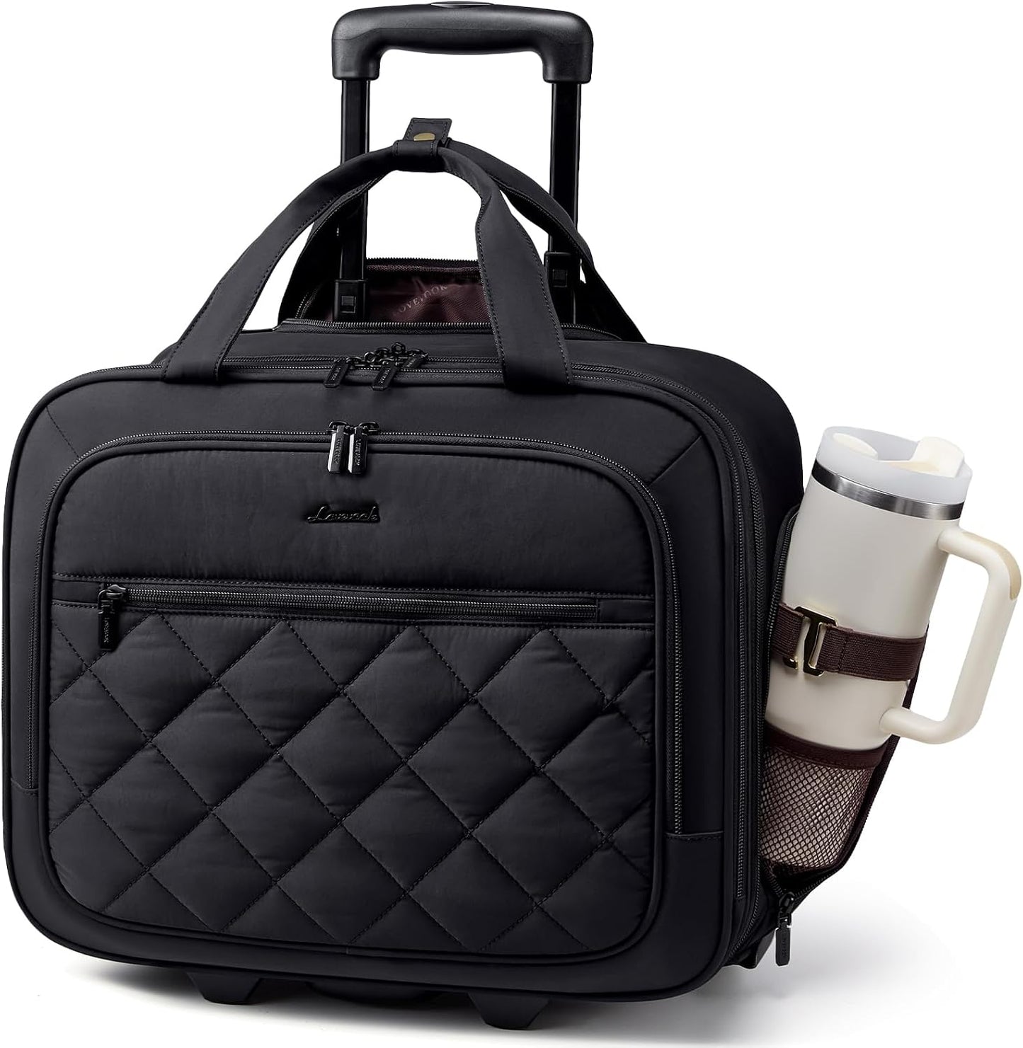LOVEVOOK Bolso para portátil con ruedas para mujer, maletín para po...