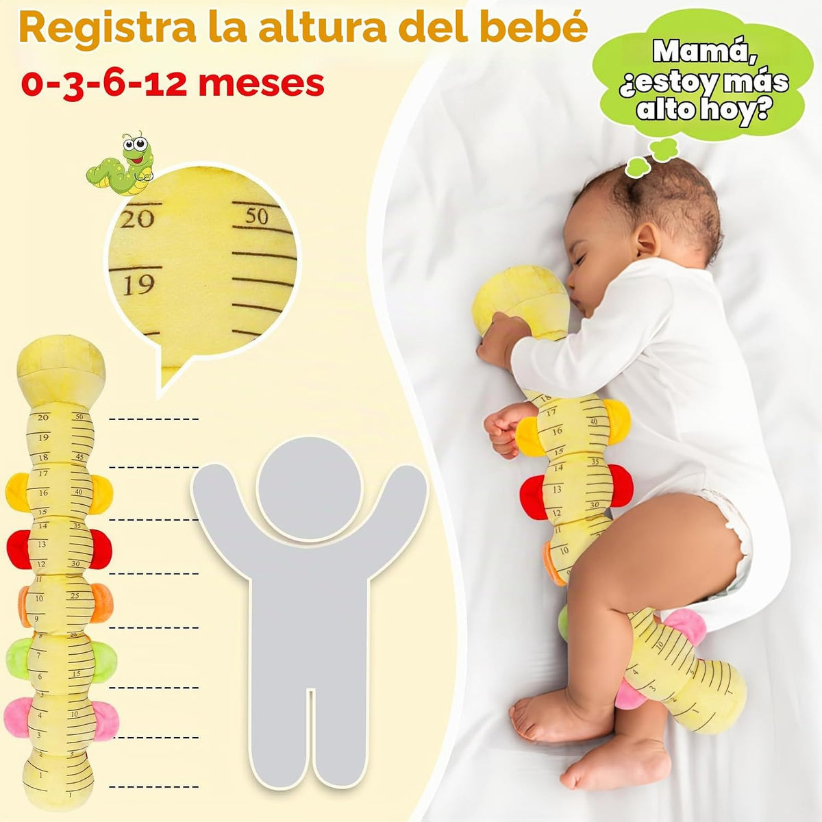 Topsochir Juguetes de oruga para bebés de 0 a 3 a 6 meses, animal d...