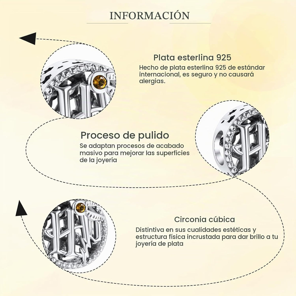 H.ZHENYUE Dijes de plata esterlina 925 con diseño de personaje de p...