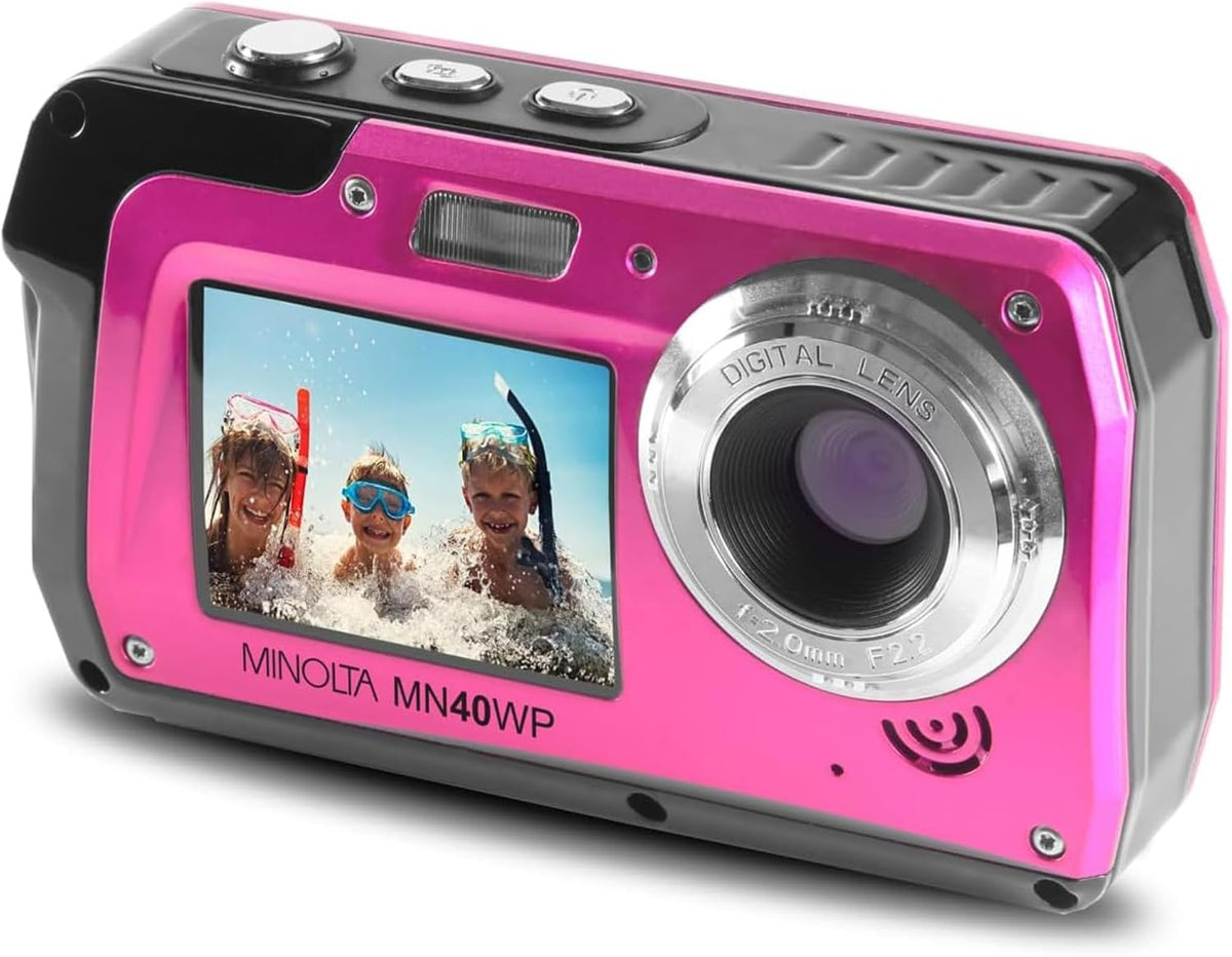 Minolta MN40WP 48MP Cámara digital de doble pantalla impermeable (r...