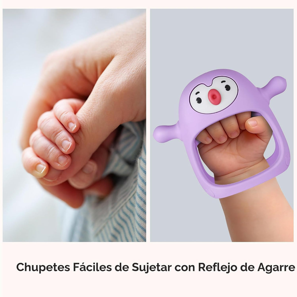 Smily Mia Mordedores de pingüino, juguetes de dentición de silicona...