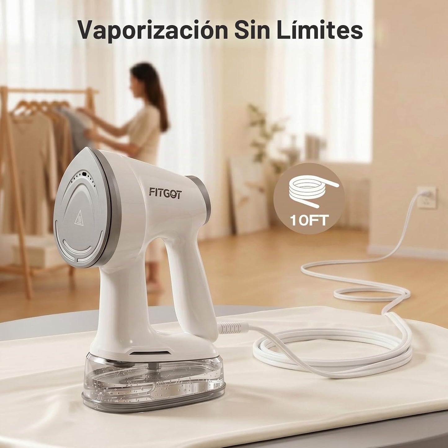 FITGOT Vaporizador de Vacío 4200Pa para Ropa, Vaporizador de Ropa d...