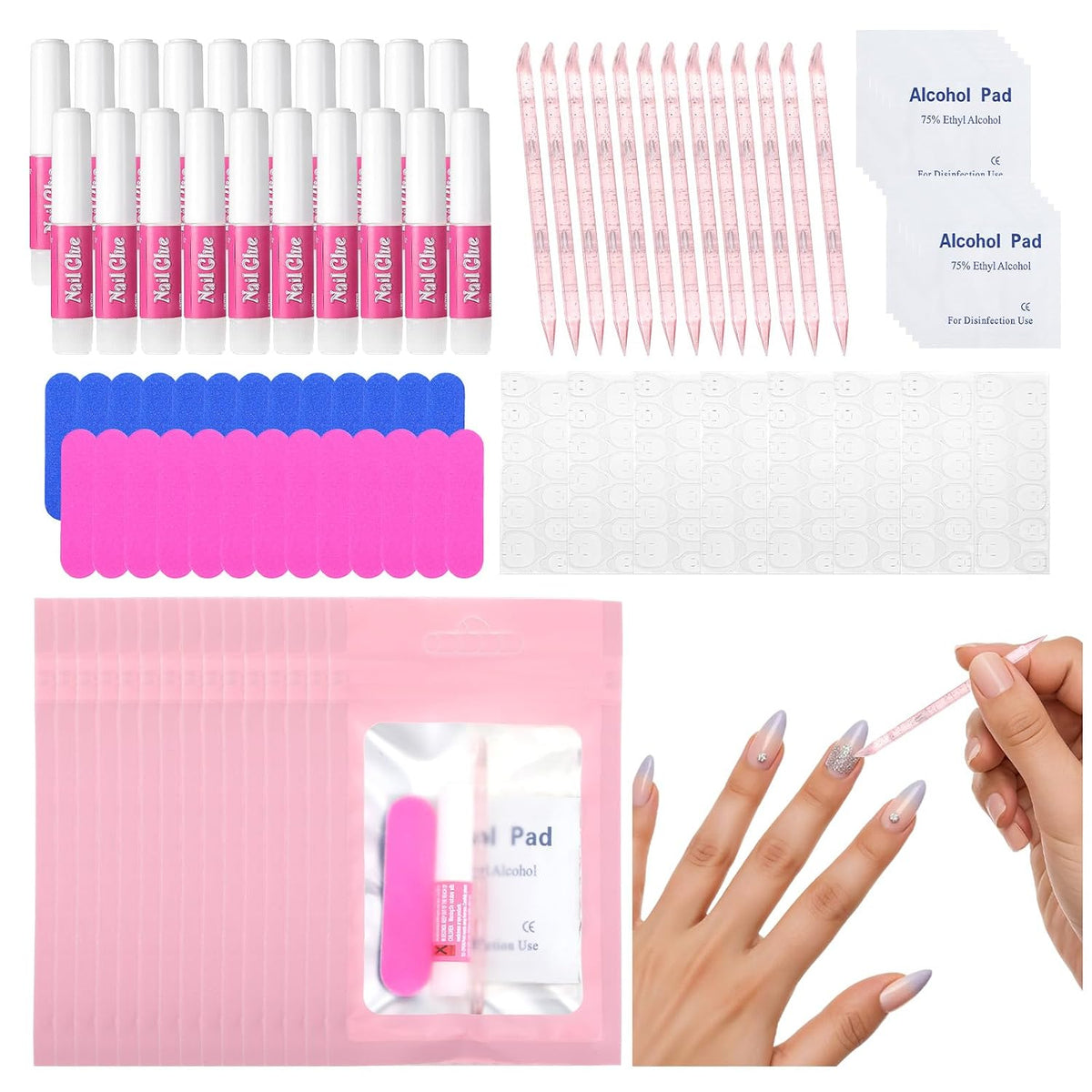 Kit de 100 herramientas de uñas a presión, kit de preparación de uñ...
