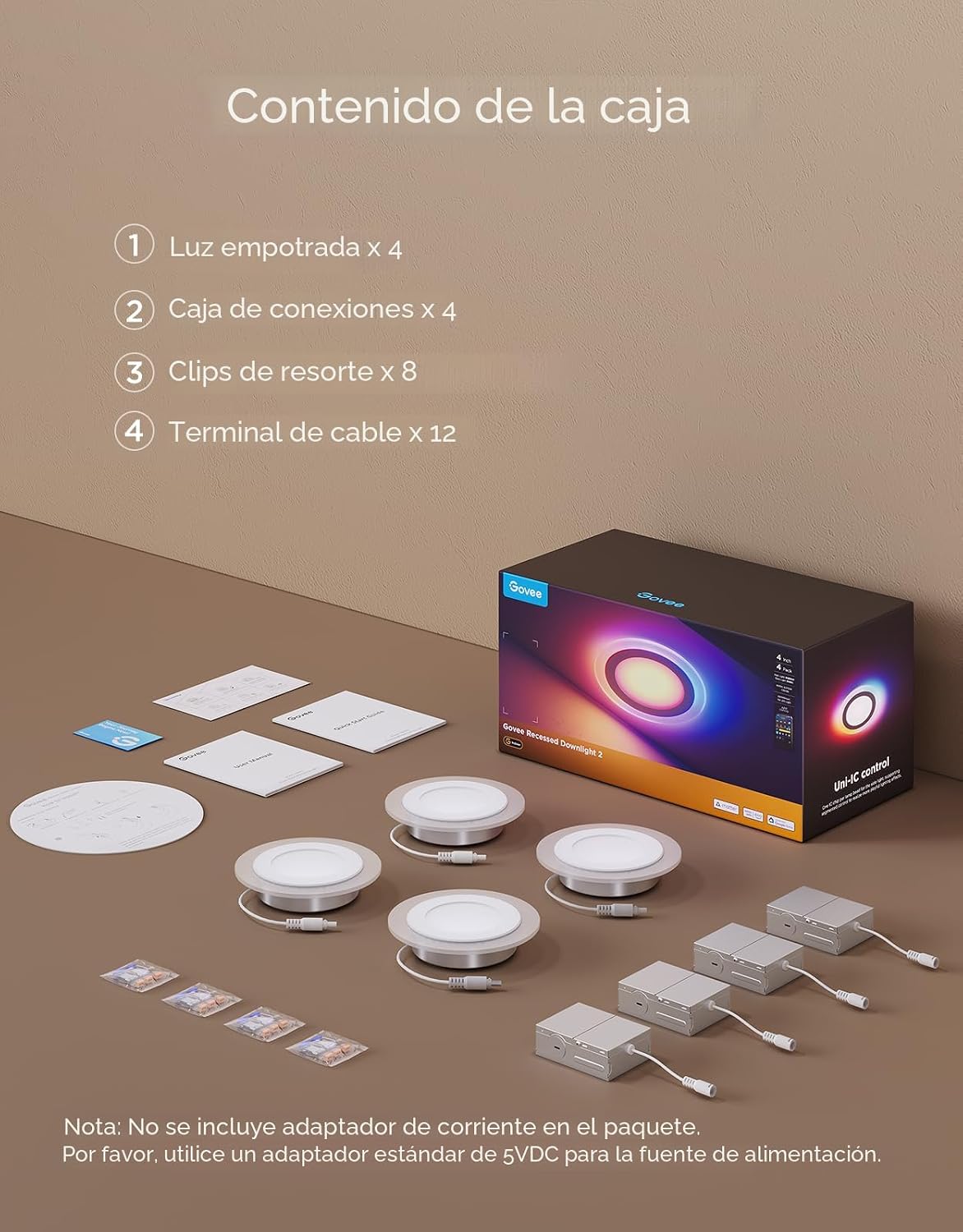 Govee Iluminación empotrable inteligente de 4 pulgadas, luz LED emp...