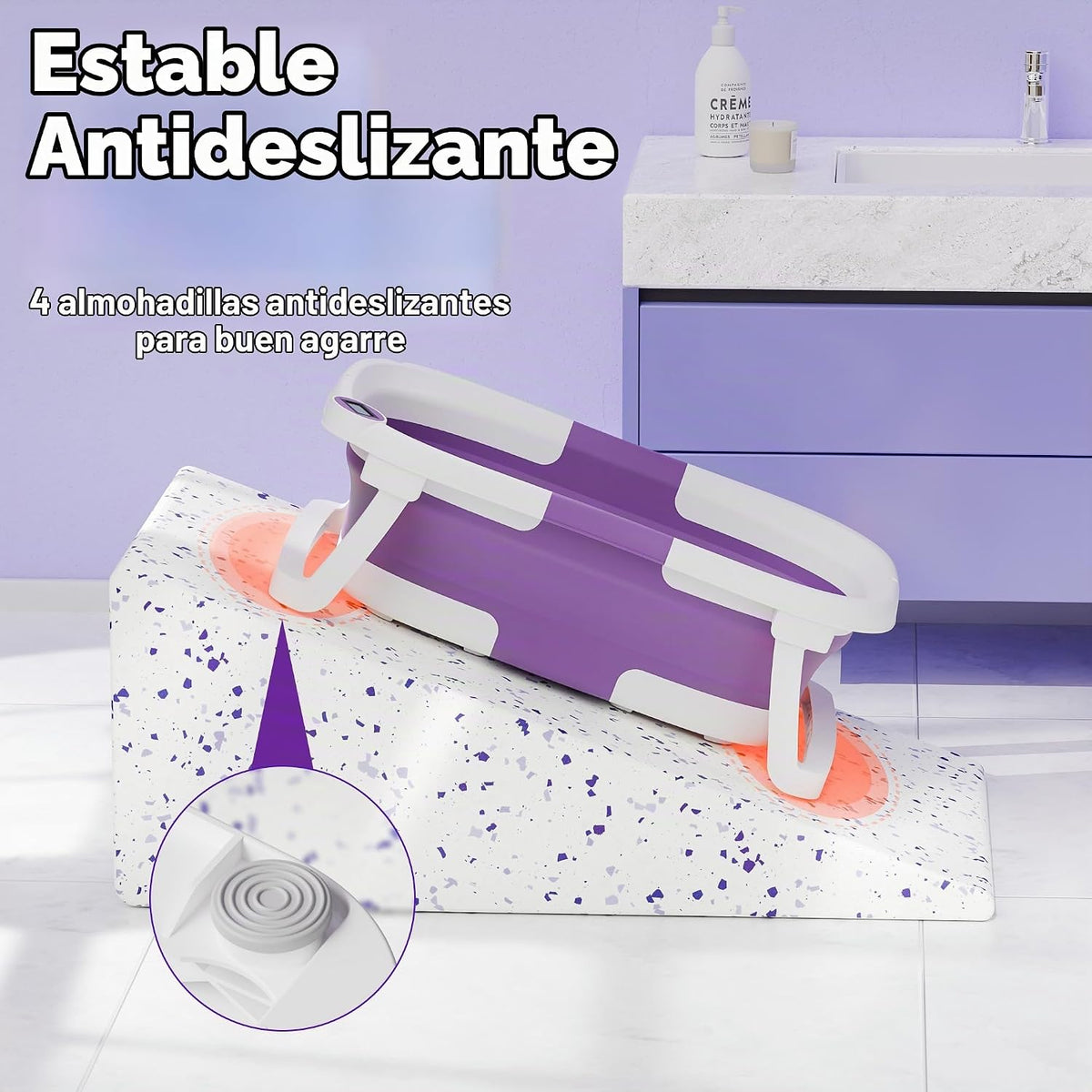 iBabyMax Bañera plegable para bebés con termómetro, 0-36 meses, mor...
