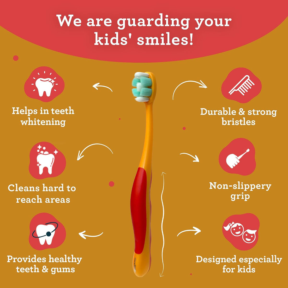 GuruNanda Butter On Gums - Cepillo de dientes para niños, paquete d...