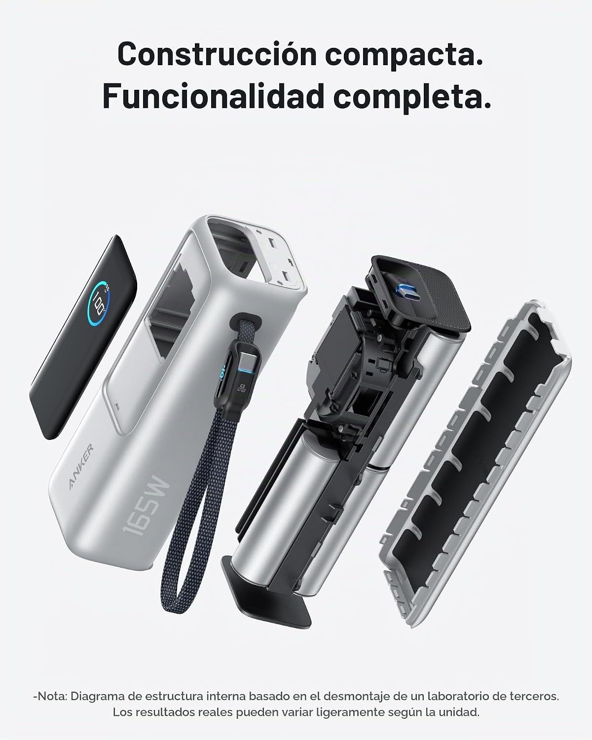 Anker - Batería portátil para laptop de 25,000 mAh con tres puertos...