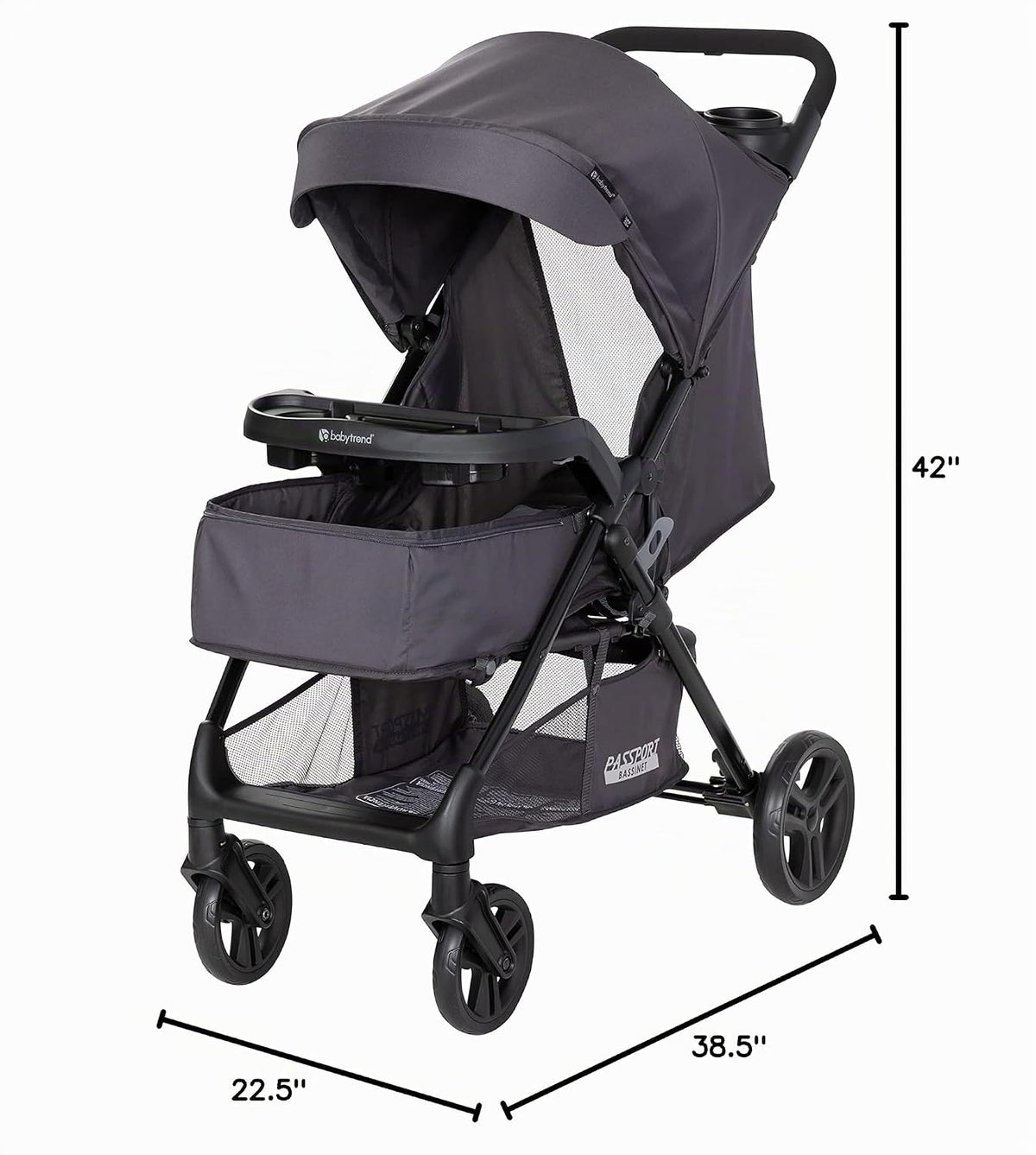 Baby Trend Passport® Carrito con Silla de Paseo, Cielo Plateado
