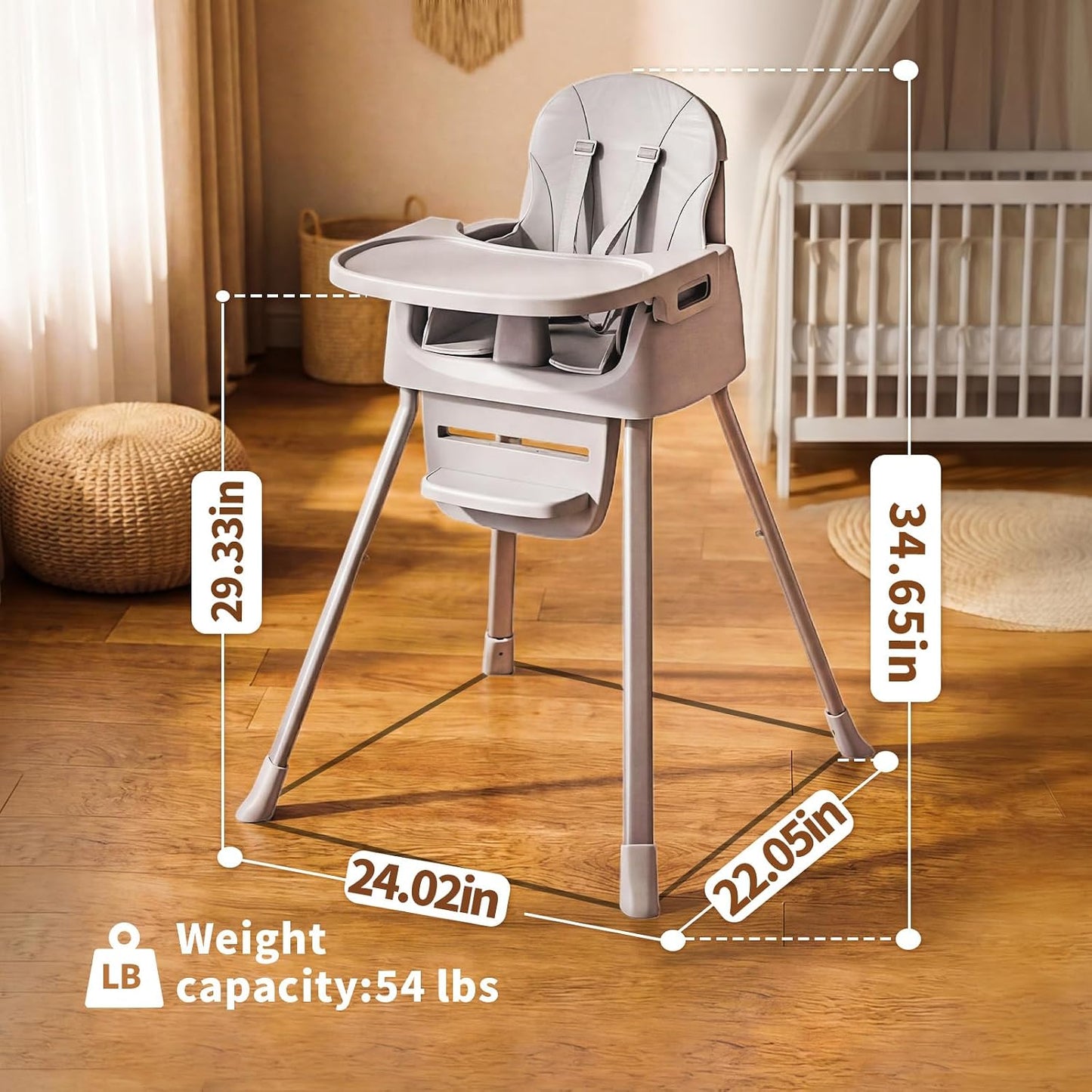 Silla Alta Portátil para Bebés de Meses, Infantes y Niños Pequeños...