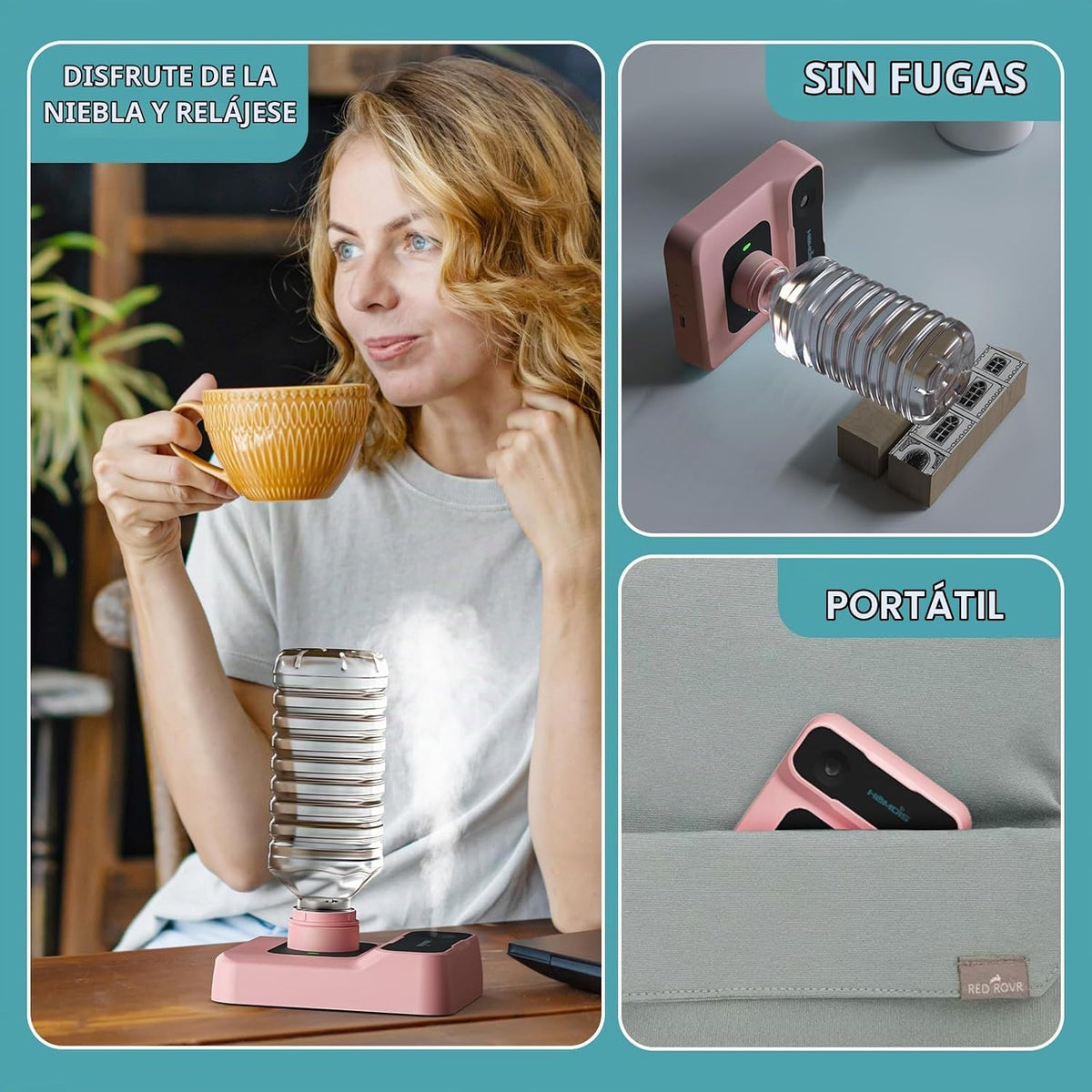 HOMDIS Humidificador de viaje, pequeño humidificador portátil para...