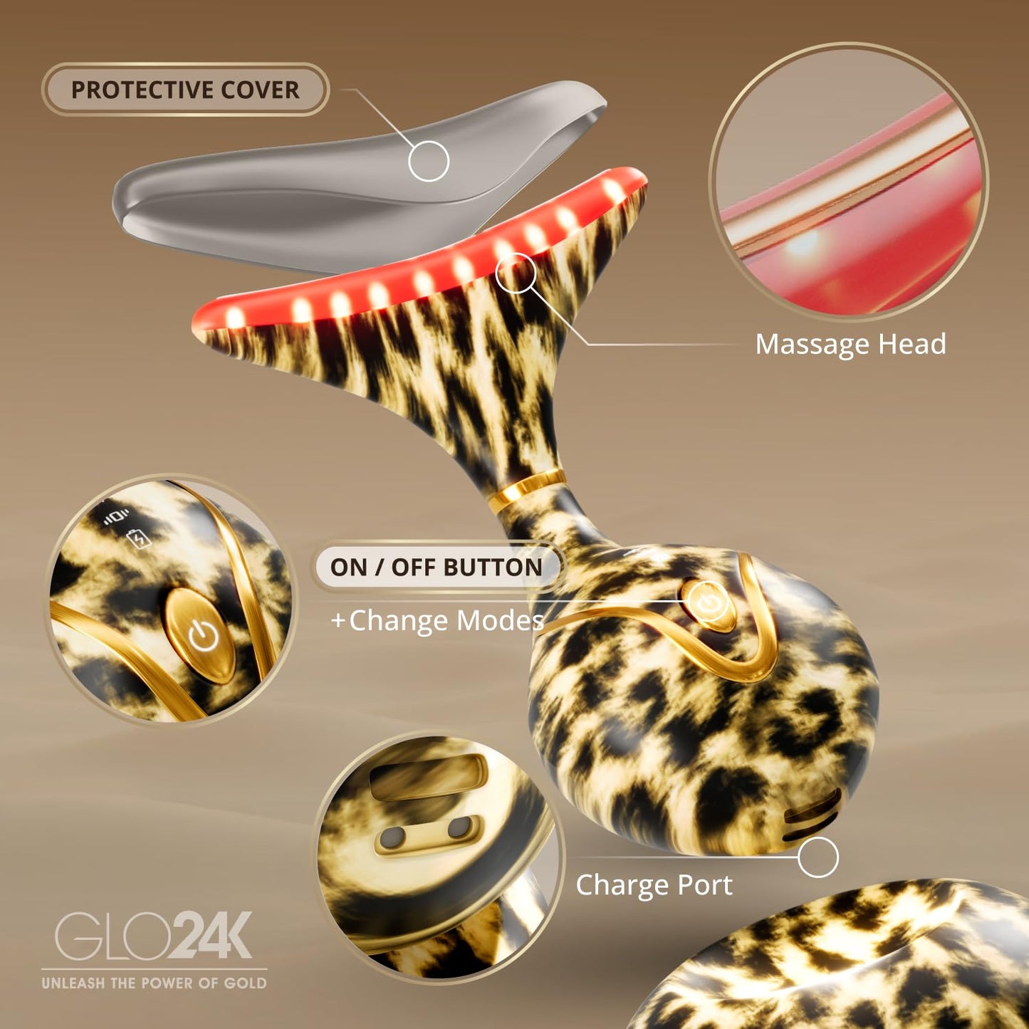 GLO24K Luz Roja para Cara y Cuello Dispositivo de Belleza \u2013 Ac...