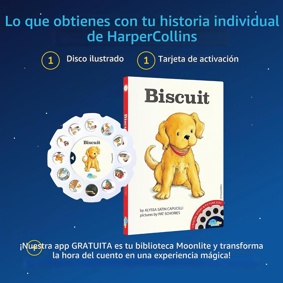 Moonlite Disco de una sola historia, galleta | Regalo de aprendizaj...