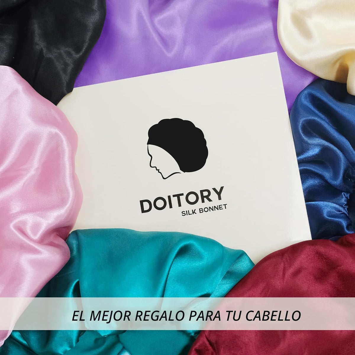 Doitory Gorro de Satén de Seda para Dormir, Gorra de Seda de Doble...