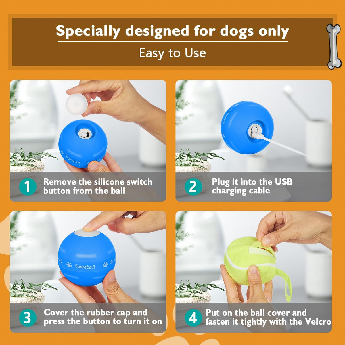 PetDroid - Juguetes interactivos para perros, bola para perros, [nu...