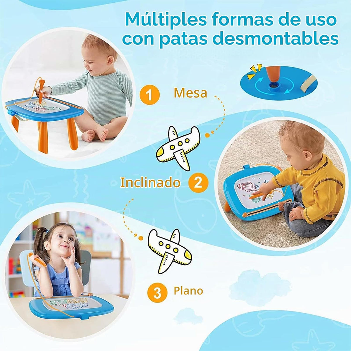 Kikidex - Tablero magnético de dibujo, juguetes para niñas pequeñas...
