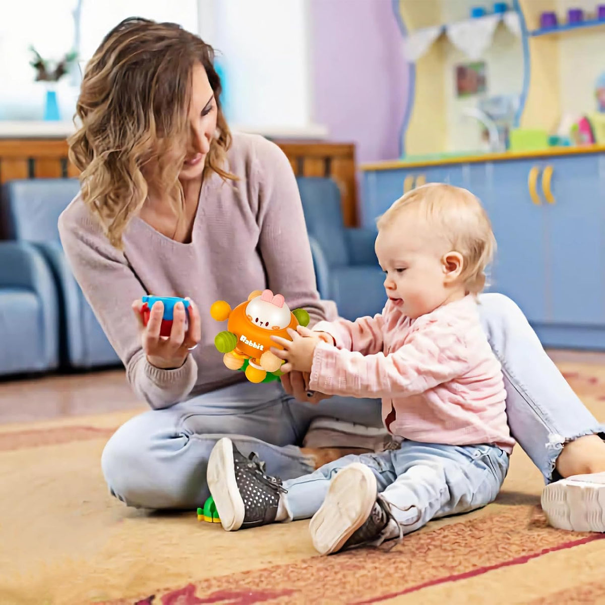 Juguetes sensoriales de dentición para bebés, mordedores Montessori...