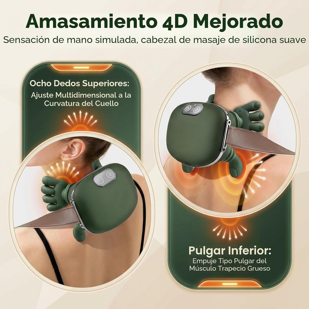 KppeX Nuevo modelo de almohada masajeadora de cuello con calor para...