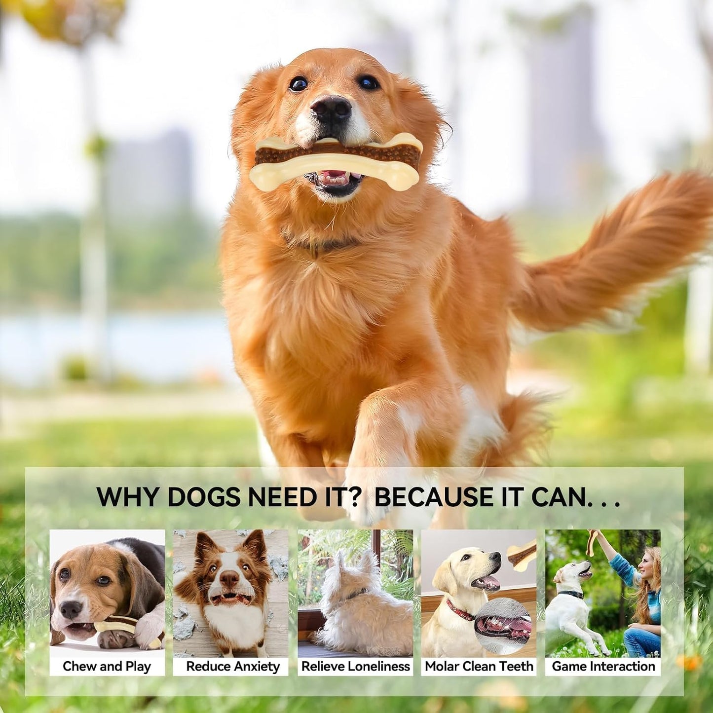 Geeyteek Juguetes masticables para perros para masticadores agresiv...