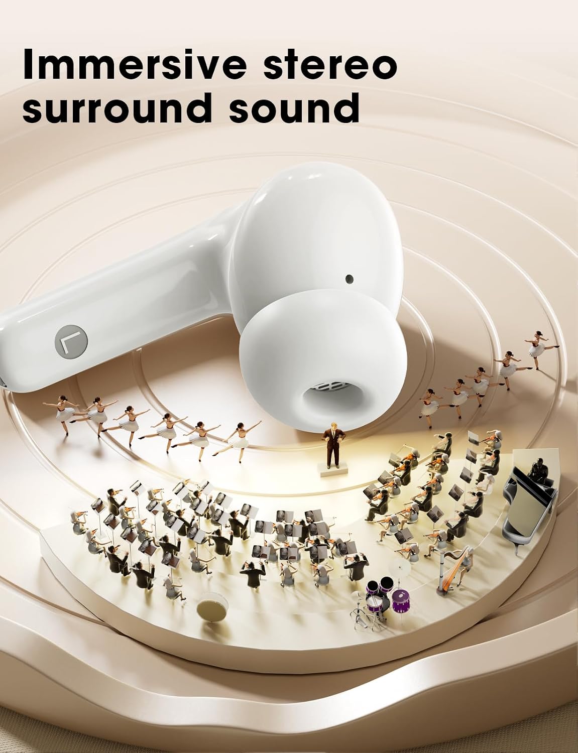 Auriculares inalámbricos, auriculares de bajos profundos de alta fi...